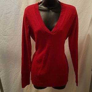 Cherry Red V Neck Sweater Size Medium